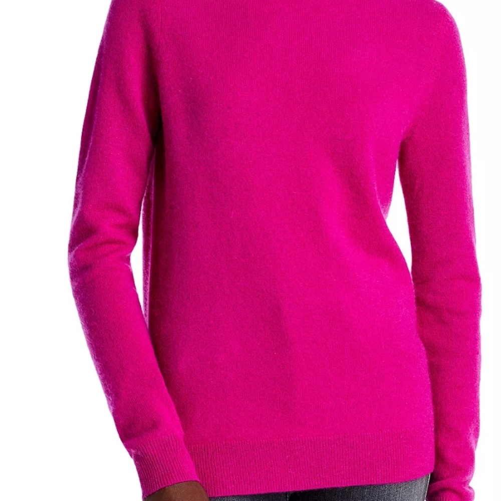 Theory Women's Fuchsia Crew Neck Sweater